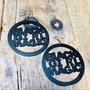 Jewelry - #BGM Wood Laser Carved Earrings in Black Jewelry - #BGM Wood Laser Carved Earrings in Black